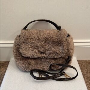 Calvin Klein Faux Fur Shoulder Bag - Tan